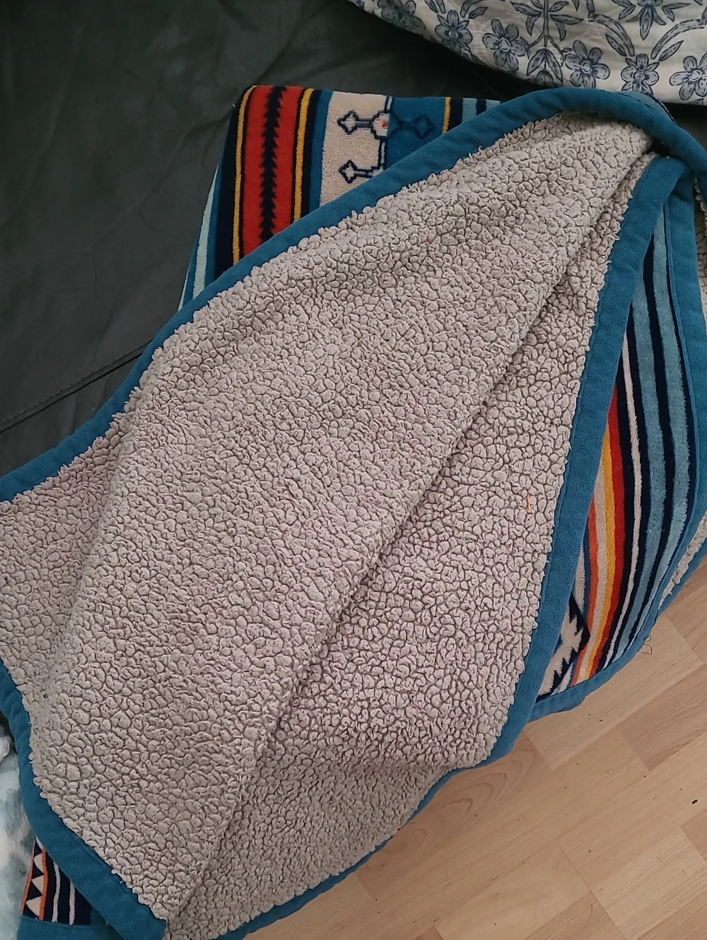 Blue Striped Southwestern Throw Blanket - Cozy Home Bedding